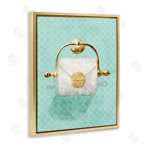 Stupell Industries Ziwei Li | Fashion Toilet Paper Role Turquoise