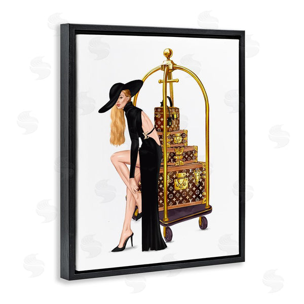 Stupell Industries Ziwei Li | Fashionista With Hotel Luggage Wall Art