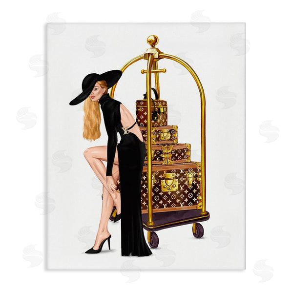 stupell industries Ziwei Li | Fashionista with Hotel Luggage Wall Art