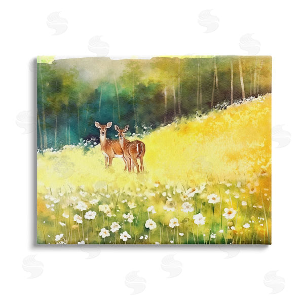 stupell industries Ziwei Li | Fawns in Meadow Watercolor Wall Art