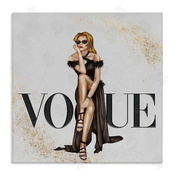 stupell industries Ziwei Li | Female Fashionista Black Dress Designer Brand