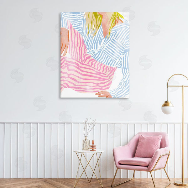 Stupell Industries Ziwei Li | Female In Pastel Stripes Wall Art