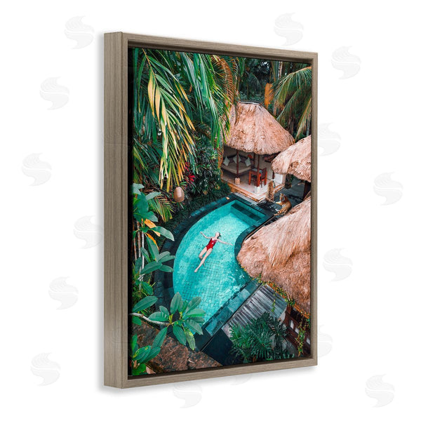 Stupell Industries Ziwei Li | Female Tropical Pool Jungle