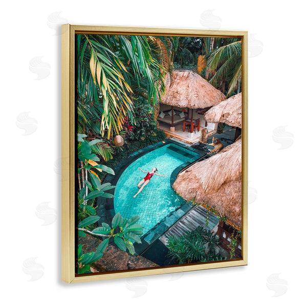 Stupell Industries Ziwei Li | Female Tropical Pool Jungle