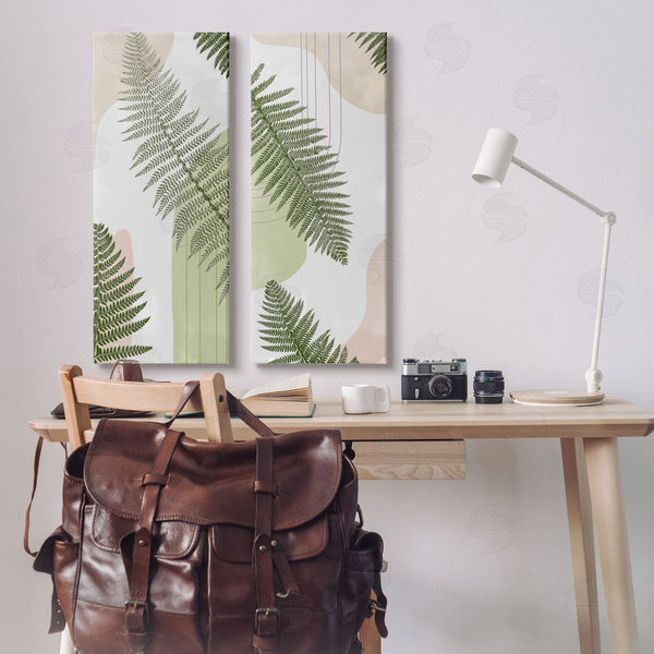 Stupell Industries Ziwei Li | Fern Leaves Pastel Geometric Wall Art