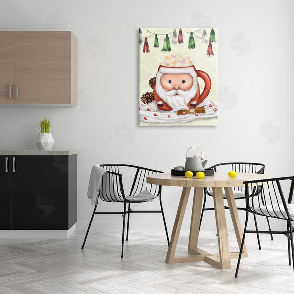 Stupell Industries Ziwei Li | Festive Santa Claus Marshmallow Mug Holiday Beverage Wall Art