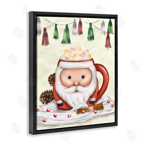 Stupell Industries Ziwei Li | Festive Santa Claus Marshmallow Mug Holiday Beverage Wall Art