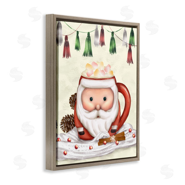 Stupell Industries Ziwei Li | Festive Santa Claus Marshmallow Mug Holiday Beverage Wall Art