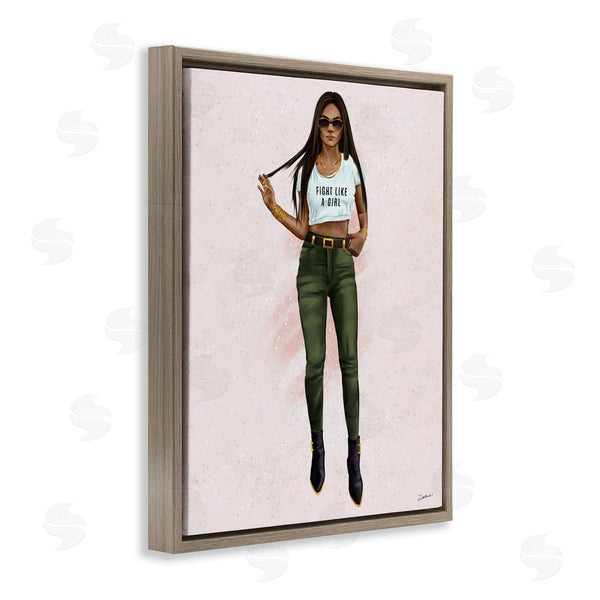 Stupell Industries Ziwei Li | Fight Like A Girl Glam Pose Wall Art