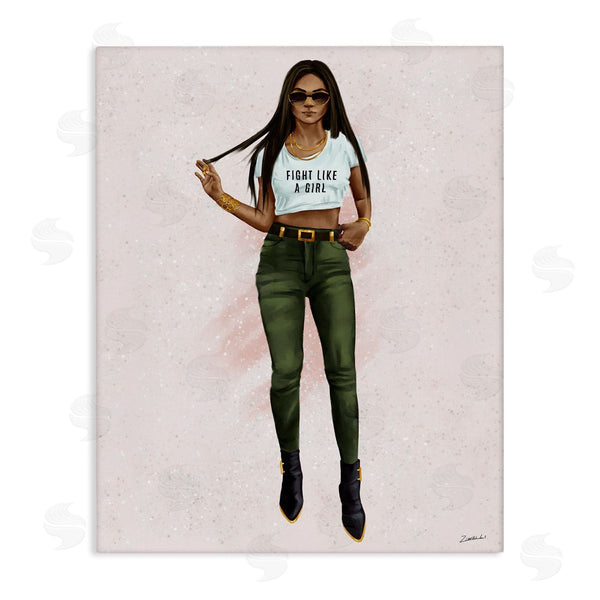 stupell industries Ziwei Li | Fight Like A Girl Glam Pose Wall Art