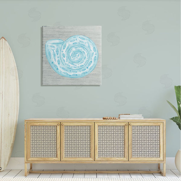 Stupell Industries Ziwei Li | Fish Patterned Seashell Spiral Shell Sea Life Wall Art
