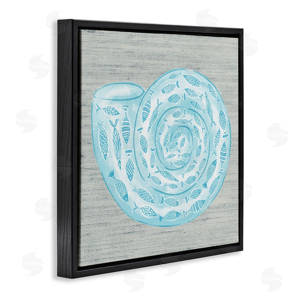 Stupell Industries Ziwei Li | Fish Patterned Seashell Spiral Shell Sea Life Wall Art