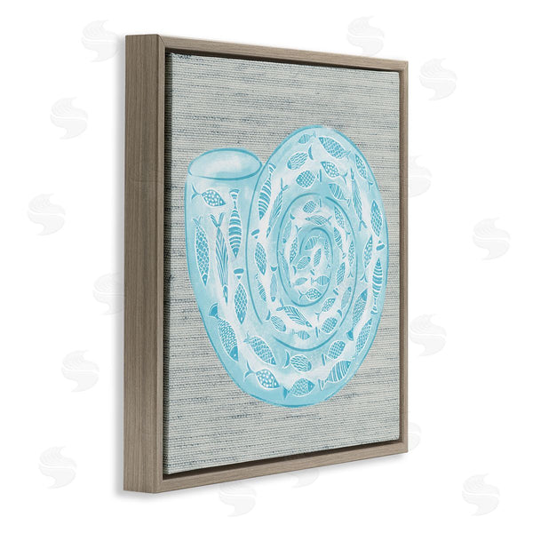 Stupell Industries Ziwei Li | Fish Patterned Seashell Spiral Shell Sea Life Wall Art