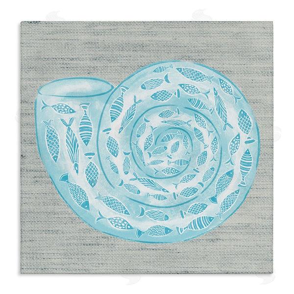 stupell industries Ziwei Li | Fish Patterned Seashell Spiral Shell Sea Life Wall Art