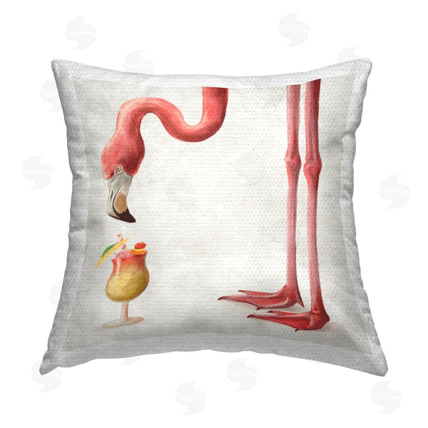 Stupell Industries Ziwei Li | Flamingo Bird Tropical Cocktail Printed Throw Pillow