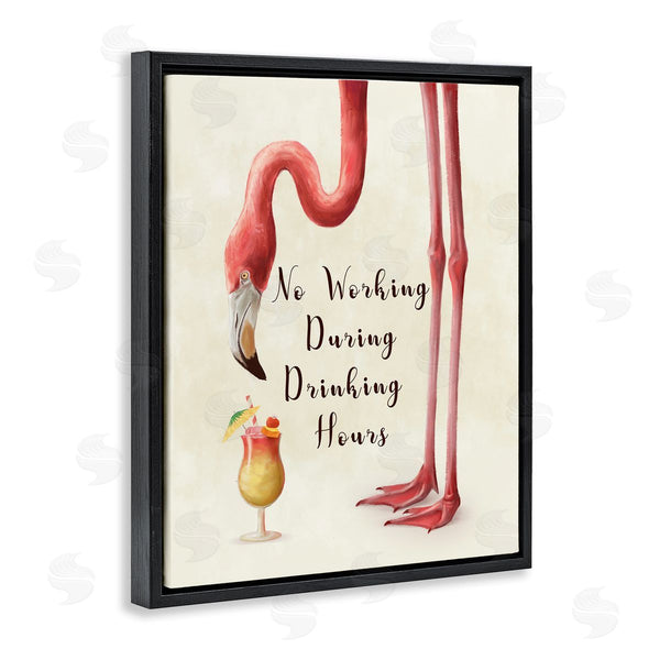 Stupell Industries Ziwei Li | Flamingo Drinking Hours Humor