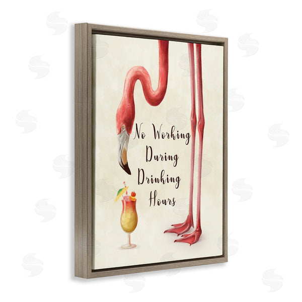 Stupell Industries Ziwei Li | Flamingo Drinking Hours Humor