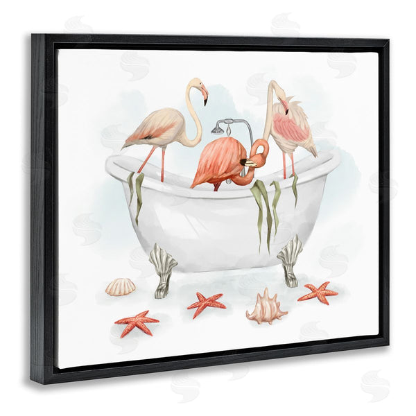 Stupell Industries Ziwei Li | Flamingo Trio In Nautical Tub Wall Art