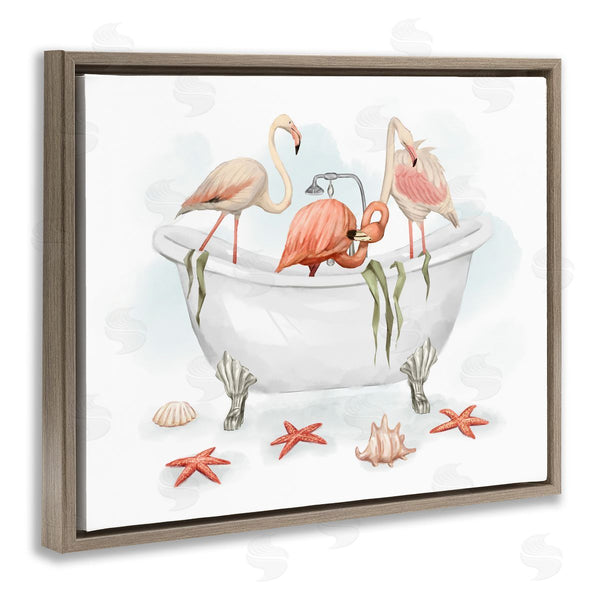 Stupell Industries Ziwei Li | Flamingo Trio In Nautical Tub Wall Art