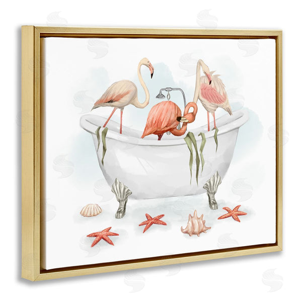Stupell Industries Ziwei Li | Flamingo Trio In Nautical Tub Wall Art