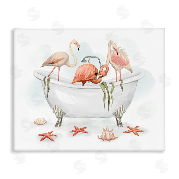 stupell industries Ziwei Li | Flamingo Trio in Nautical Tub Wall Art