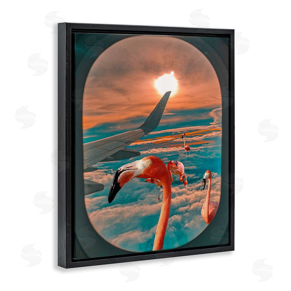 Stupell Industries Ziwei Li | Flamingoes Airplane Window Clouds Wall Art