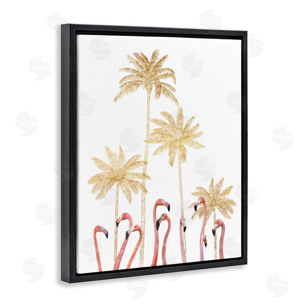Stupell Industries Ziwei Li | Flamingoes Golden Palm Trees