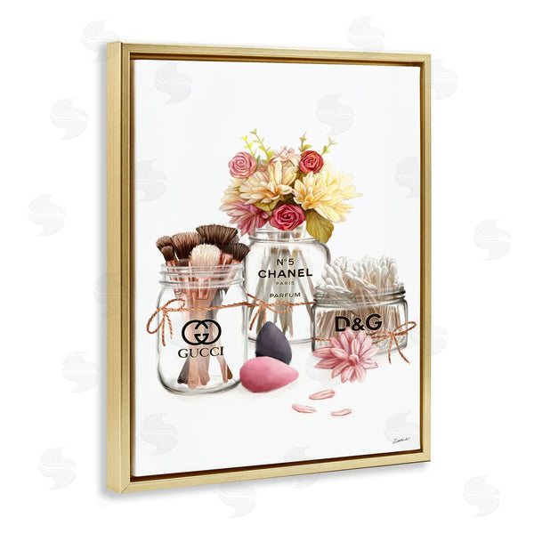 Stupell Industries Ziwei Li | Florals In Fashion Jars Toiletries