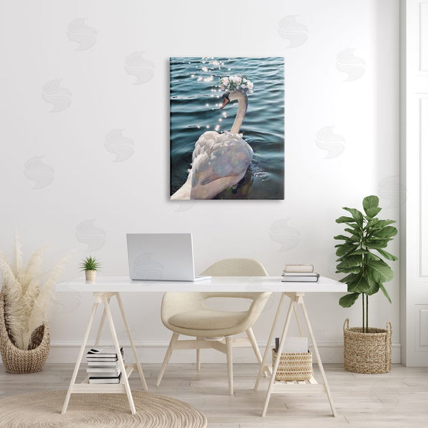 Stupell Industries Ziwei Li | Flower Crown Swan Lake Ripples Wall Art