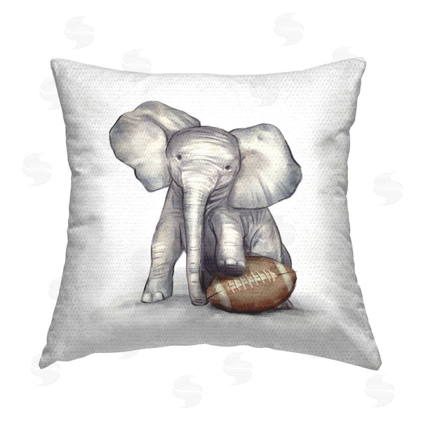 Stupell Industries Ziwei Li | Football Elephant Sports Wildlife Printed Throw Pillow