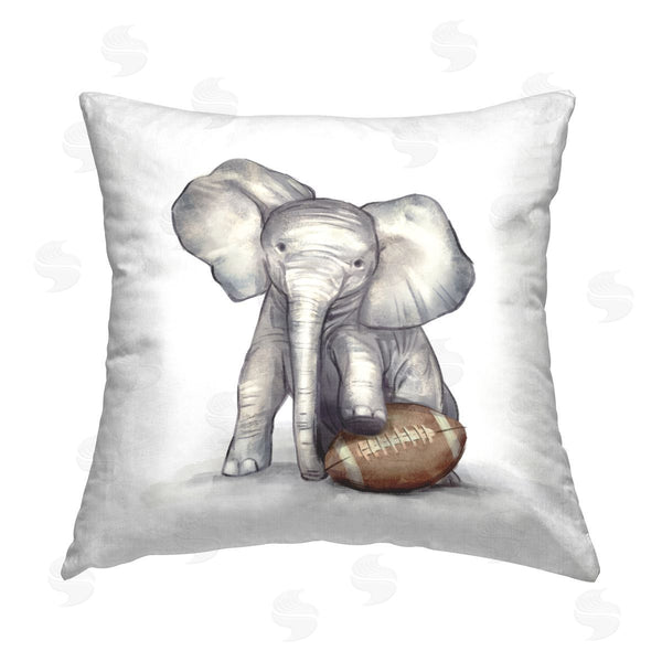 stupell industries Ziwei Li | Football Elephant Sports Wildlife Printed Throw Pillow