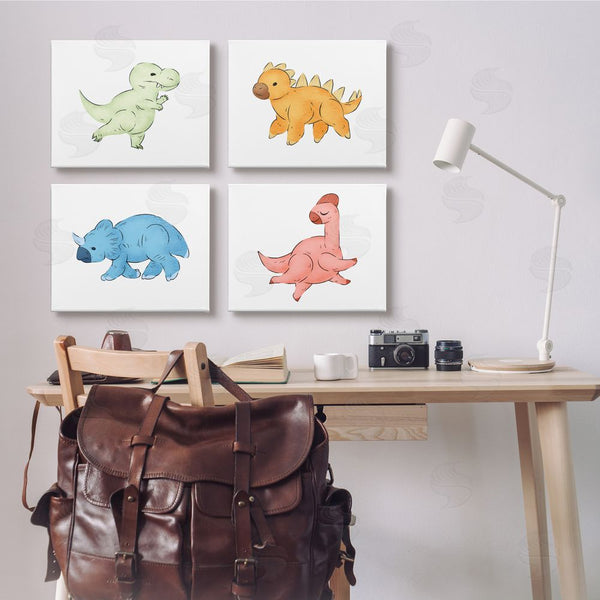 Stupell Industries Ziwei Li | Fun Baby Dinosaurs Children's Prehistoric Reptiles Wall Art