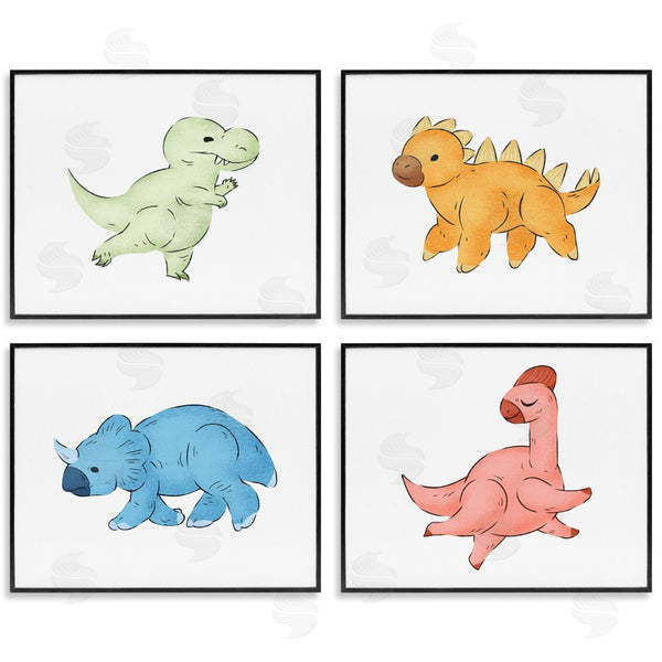 Stupell Industries Ziwei Li | Fun Baby Dinosaurs Children's Prehistoric Reptiles Wall Art