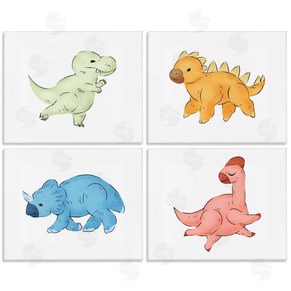 stupell industries Ziwei Li | Fun Baby Dinosaurs Children's Prehistoric Reptiles Wall Art