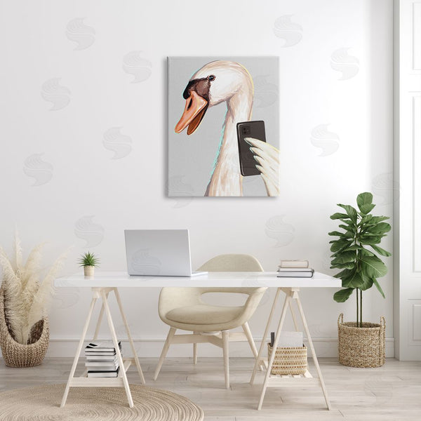 Stupell Industries Ziwei Li | Funny Swan Bird Smiling Selfie Wall Art