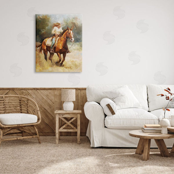 Stupell Industries Ziwei Li | Galloping Cowgirl Scenery Wall Art
