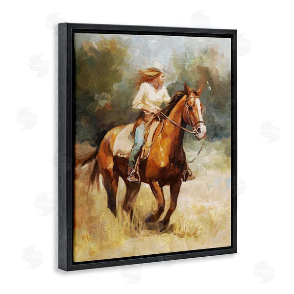 Stupell Industries Ziwei Li | Galloping Cowgirl Scenery Wall Art