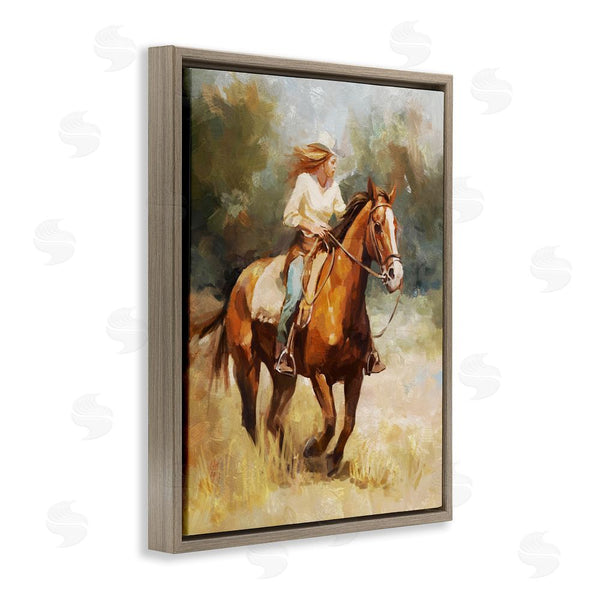 Stupell Industries Ziwei Li | Galloping Cowgirl Scenery Wall Art