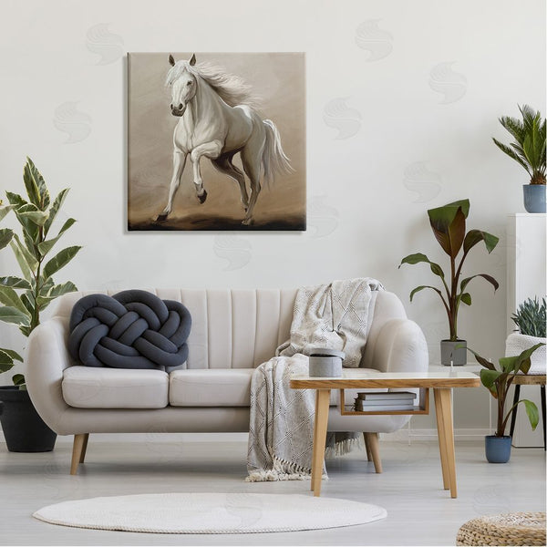 Stupell Industries Ziwei Li | Galloping Horse White Stallion Wall Art