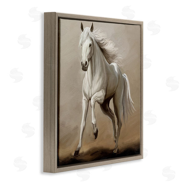 Stupell Industries Ziwei Li | Galloping Horse White Stallion Wall Art