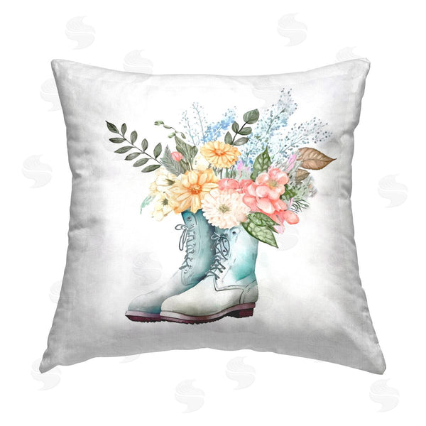 stupell industries Ziwei Li | Gardening Boots Floral Arrangement Printed Throw Pillow