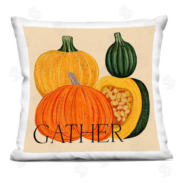 stupell industries Ziwei Li | Gather Autumnal Harvest Gourds Printed Throw Pillow