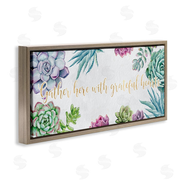 Stupell Industries Ziwei Li | Gather Here Grateful Hearts Phrase Blooming Succulents
