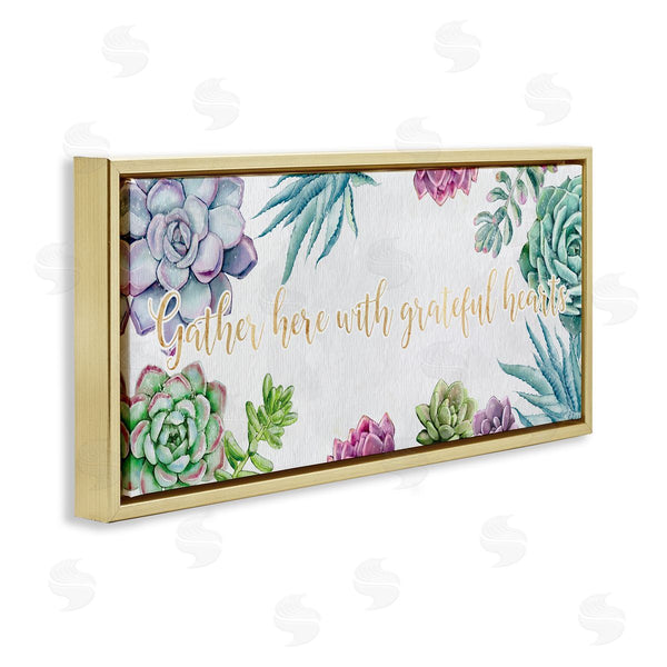 Stupell Industries Ziwei Li | Gather Here Grateful Hearts Phrase Blooming Succulents