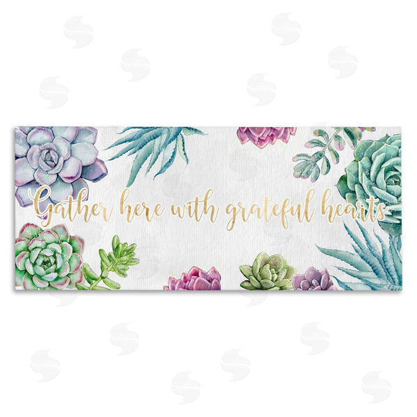 stupell industries Ziwei Li | Gather Here Grateful Hearts Phrase Blooming Succulents