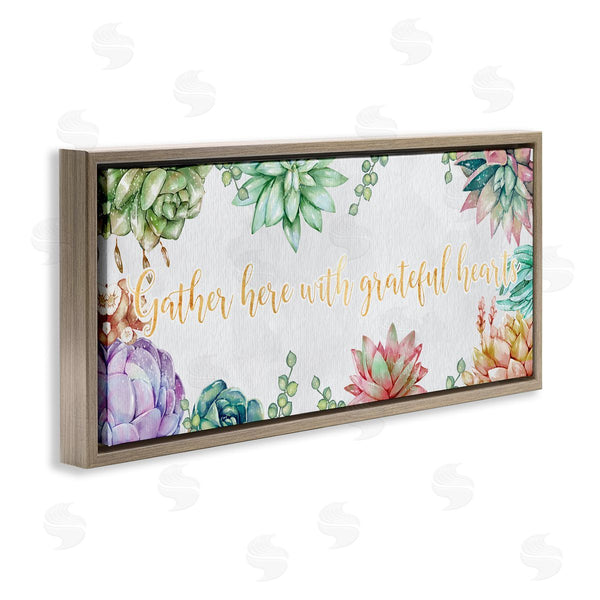 Stupell Industries Ziwei Li | Gather With Grateful Hearts Chic Succulent Florals