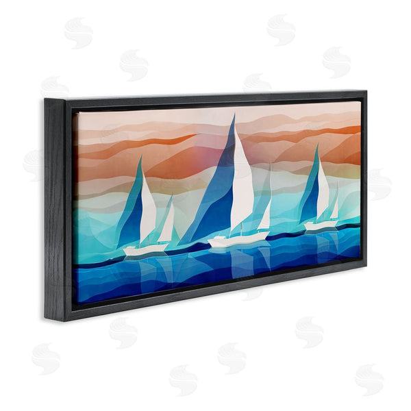 Stupell Industries Ziwei Li | Geometric Sailboats Scenery Wall Art