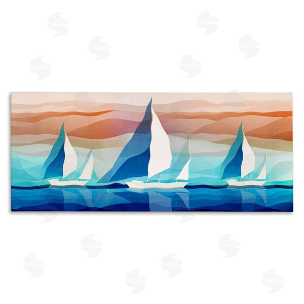 stupell industries Ziwei Li | Geometric Sailboats Scenery Wall Art