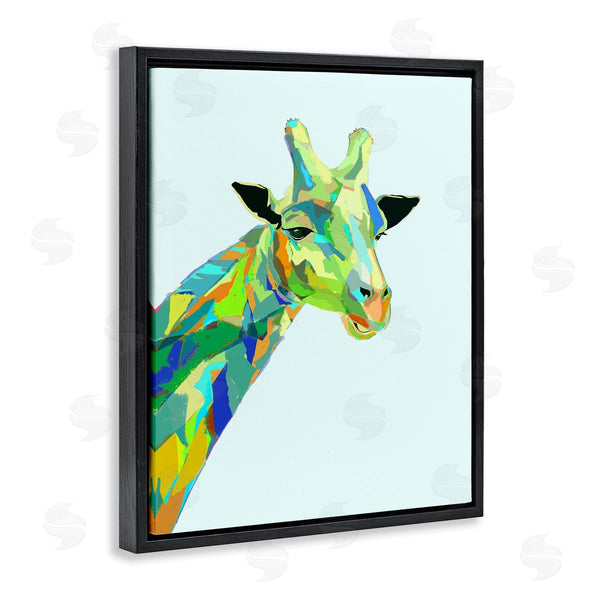 Stupell Industries Ziwei Li | Giraffe Abstract Shapes Blue Green