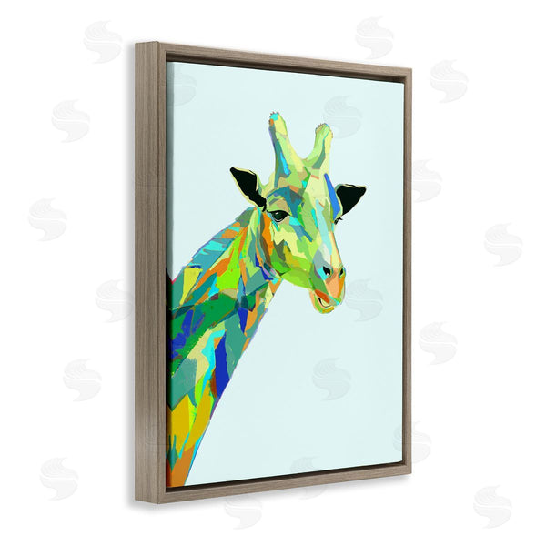 Stupell Industries Ziwei Li | Giraffe Abstract Shapes Blue Green